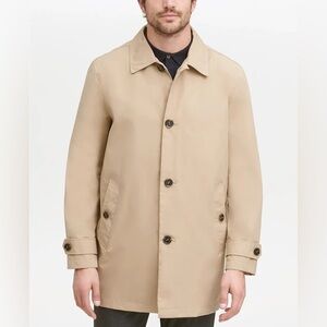 Cole Haan Men's Khaki Button Front Water Resistant Rain Coat Size Medium